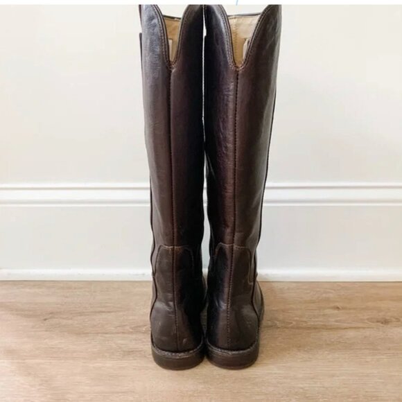 Frye Paige Dark Brown Tall Leather Riding Boot Sz. 8 - Picture 3 of 3